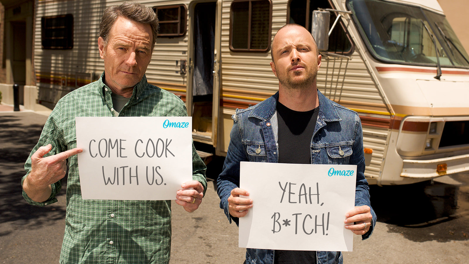 Hang with Aaron Paul \u0026 Bryan Cranston - Celebrity Meet \u0026 Greet | Omaze, image size:1600x900